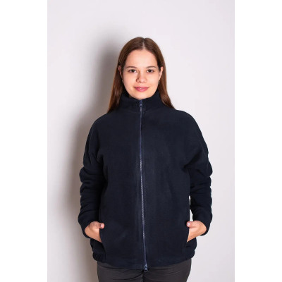 Полюби зиму в стильній флісовій кофті жіночій темно-синього кольору