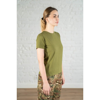 Жіноча тактична армійська футболка оливкового кольору