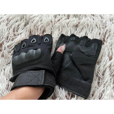 Тактичні чорні рукавиці без пальців для ЗСУ: надійний захист і комфорт