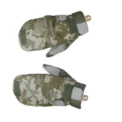 Тактичні утепленні зимові рукавиці Softshell піксель - надійний захист від холоду