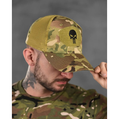 Тактична кепка у мультикам камуфляж з повітропроникною сіткою ріп-стоп