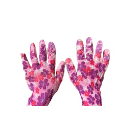 Рукавиці робочі Inter Globus Квіти рожеві нейлонові